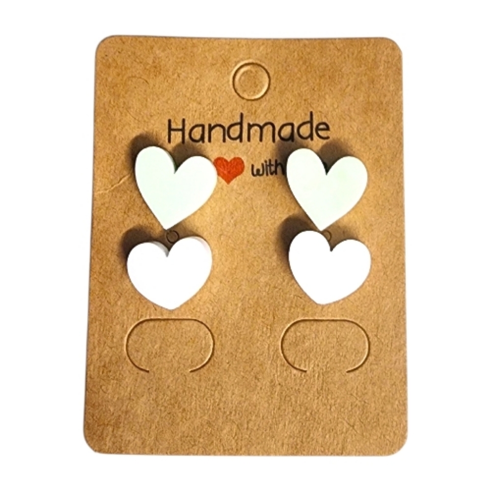 Mintglow Harmony Hearts Acrylic Stud Earrings - 2 Pair
